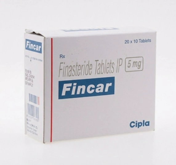 Fincar 5mg (Finasteride) packaging