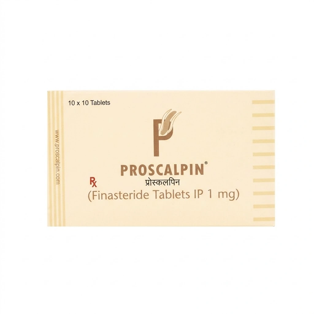 Proscalpin 1mg (Finasteride) packaging