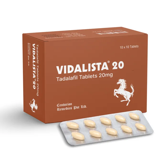 Vidalista 20mg tadalafil tablets packaging