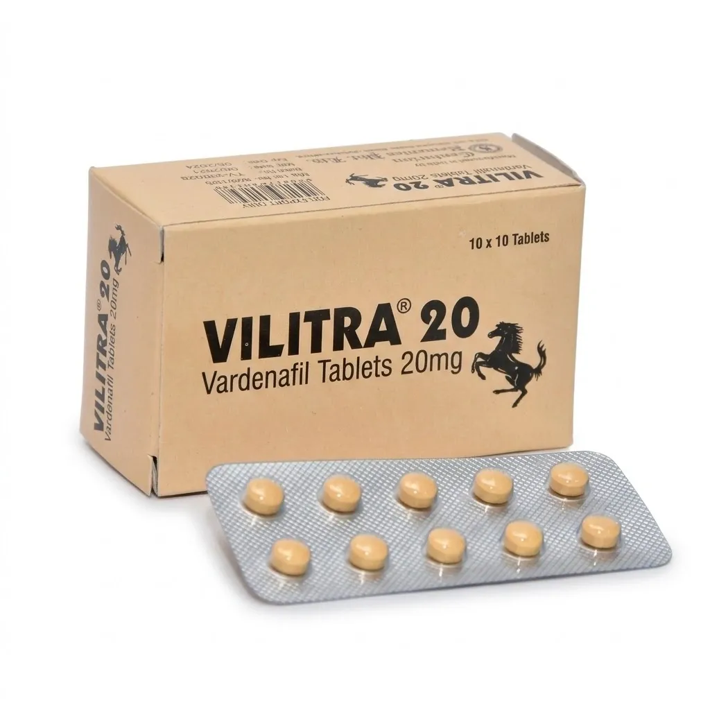 Vilitra 20mg vardenafil tablets packaging
