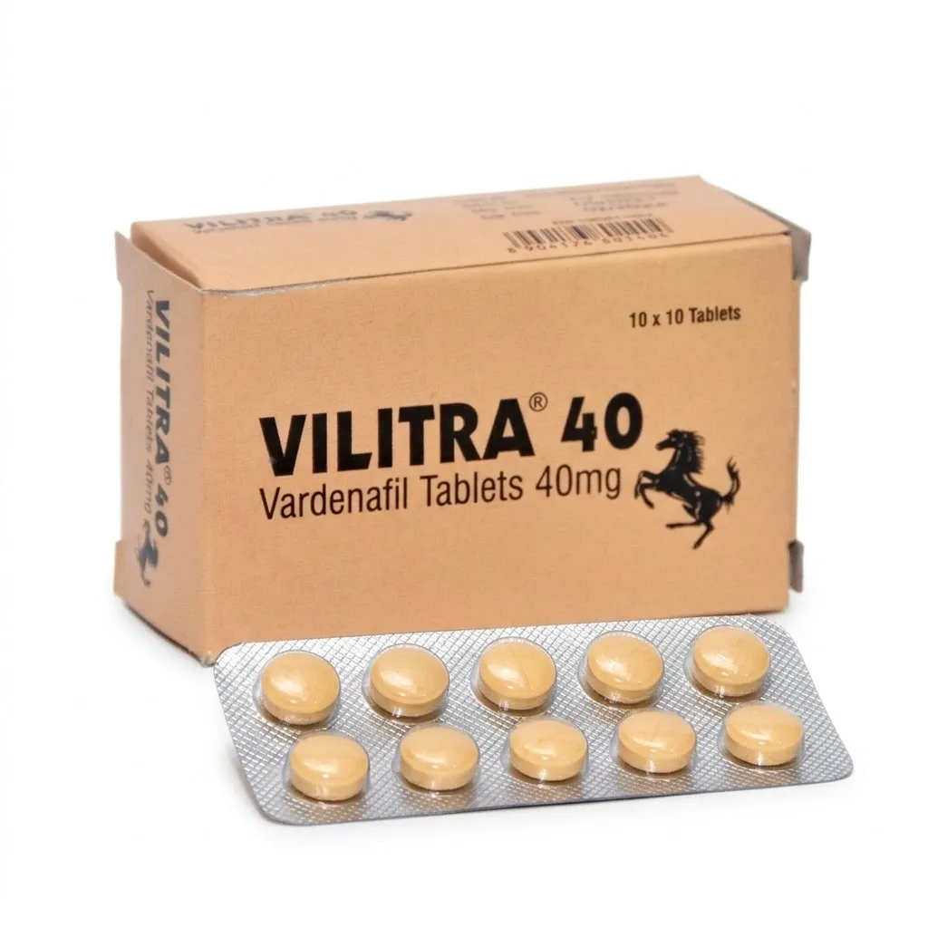 Vilitra 40mg vardenafil tablets packaging
